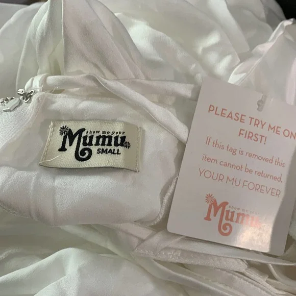 Show Me Your Mumu - Wedding Godshaw Godess Maxi Gown - White, "Ivory Luxe Satin" - Picture 3 of 9